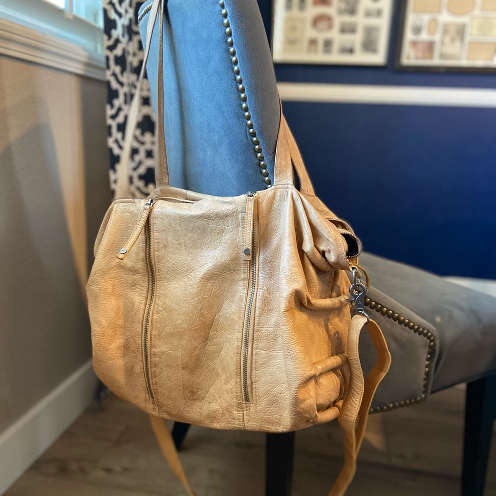 Day & Mood camel leather purse and wallet.